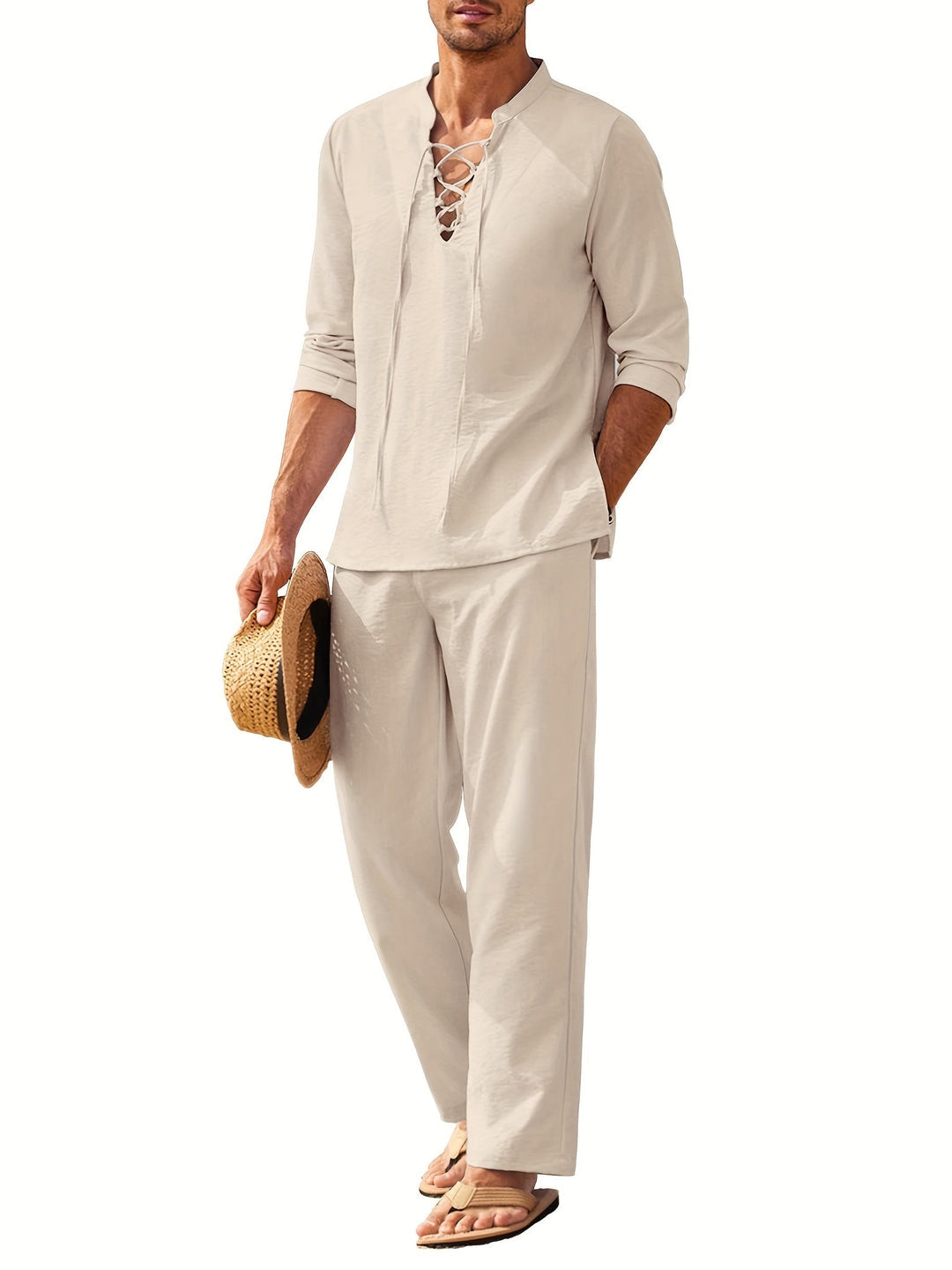 Nicolas | Set Bohème Chic – Haut Lacé & Pantalon Fluide