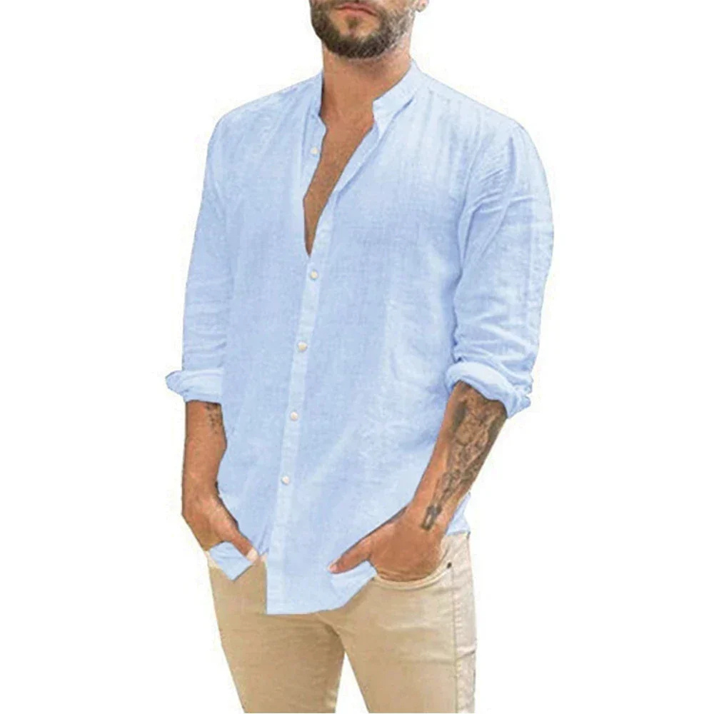 Salim | Men's Long Sleeve Shirt with Mao Collar