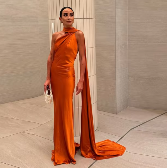 Jade | Long Draped Evening Dress