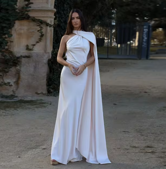 Jade | Long Draped Evening Dress