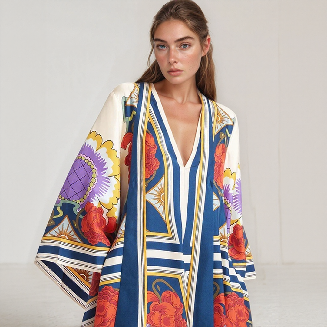 Djamila | Maxi Kaftan Bohémský – Uvolněná a Plynulá Elegance