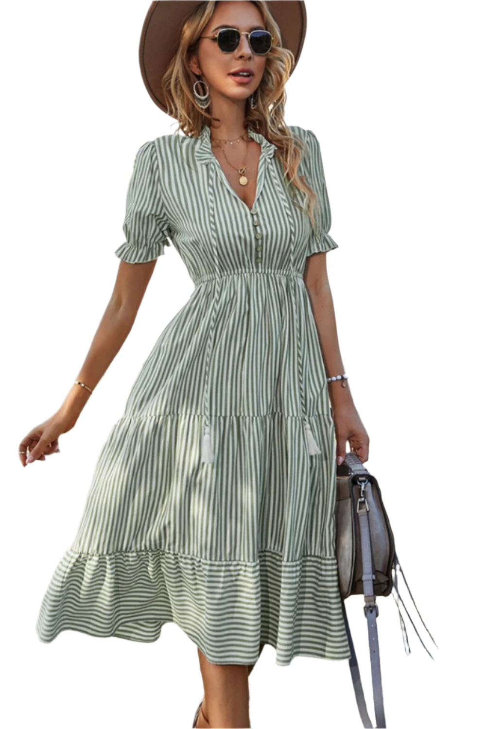 Freja | Chic Boho Kleid mit Streifen