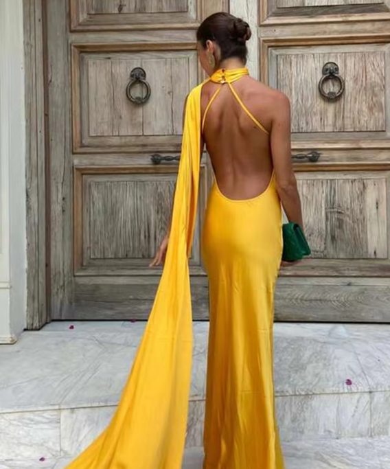 Jade | Long Draped Evening Dress