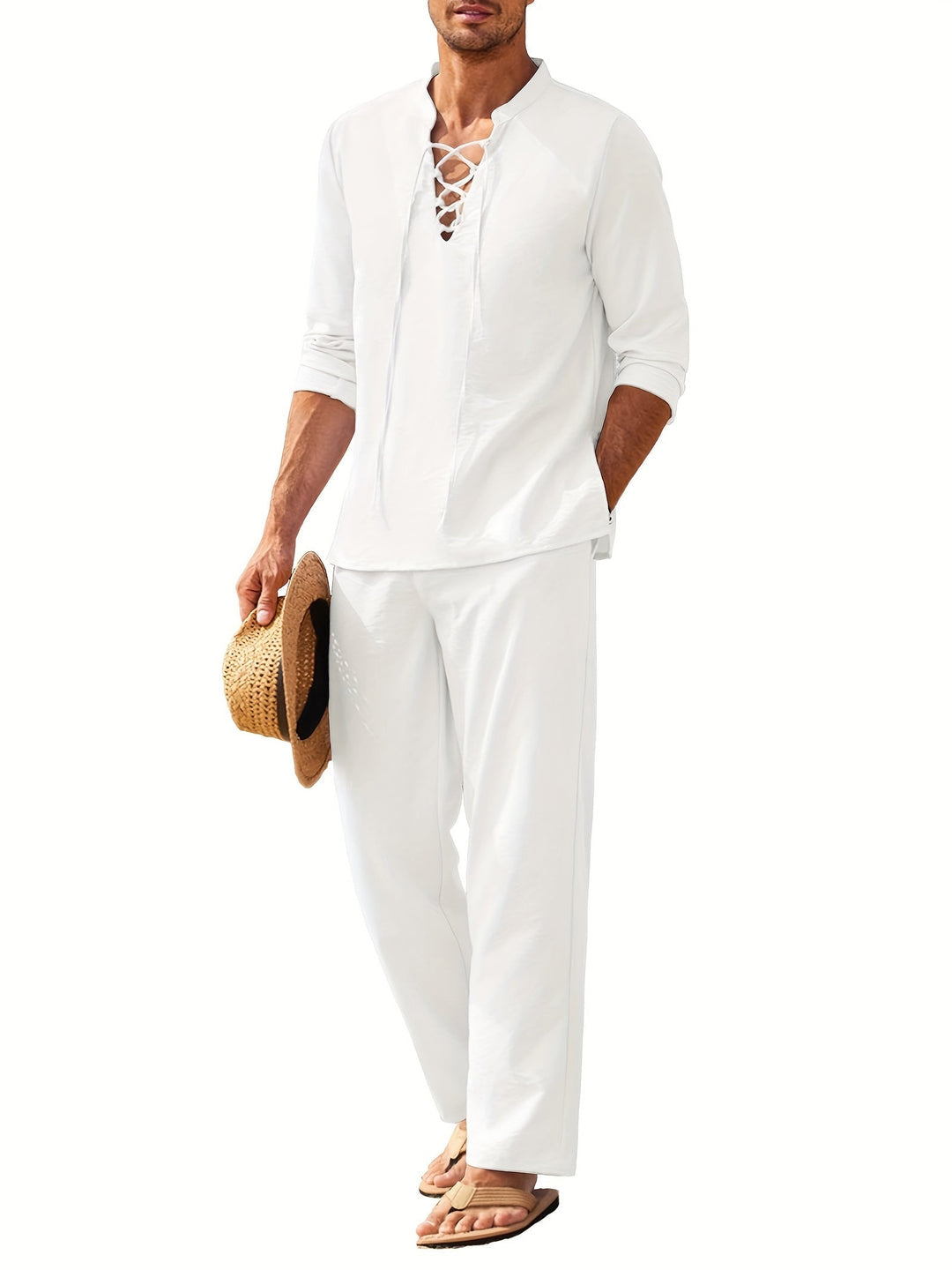 Nicolas | Set Bohème Chic – Haut Lacé & Pantalon Fluide