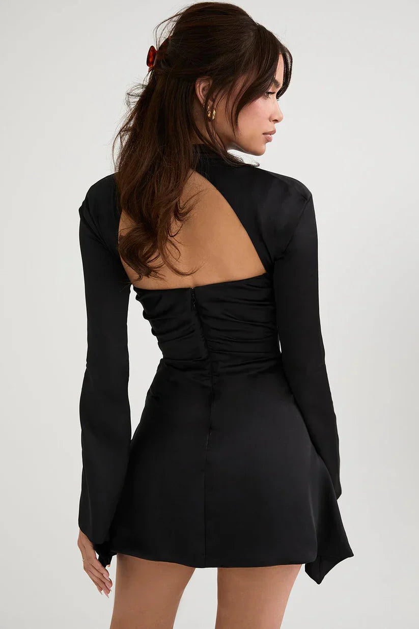 Paulette | Rochie De Cocktail Cu Decupaj Și Mâneci Lungi