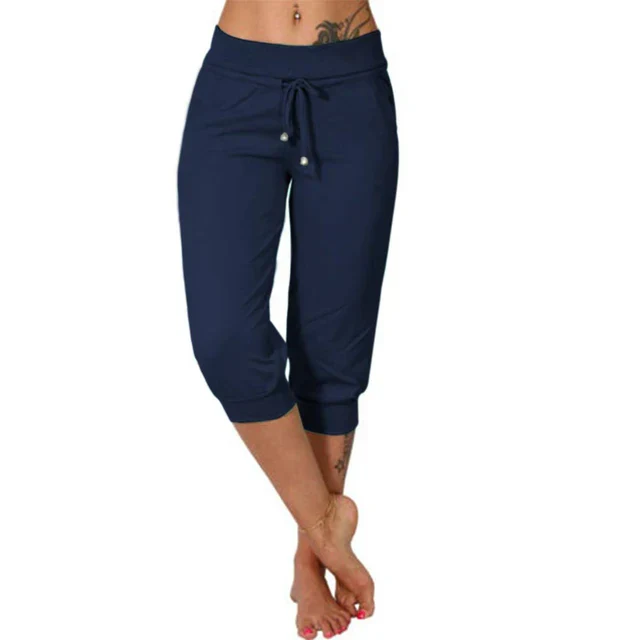 Delphine | Cropped Pants with Drawstring and Elastic Waist