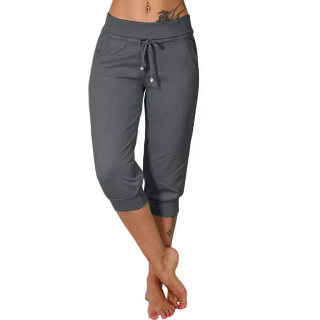 Delphine | Cropped Pants with Drawstring and Elastic Waist