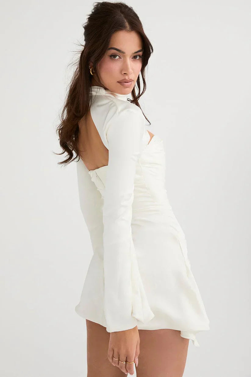 Paulette | Rochie De Cocktail Cu Decupaj Și Mâneci Lungi