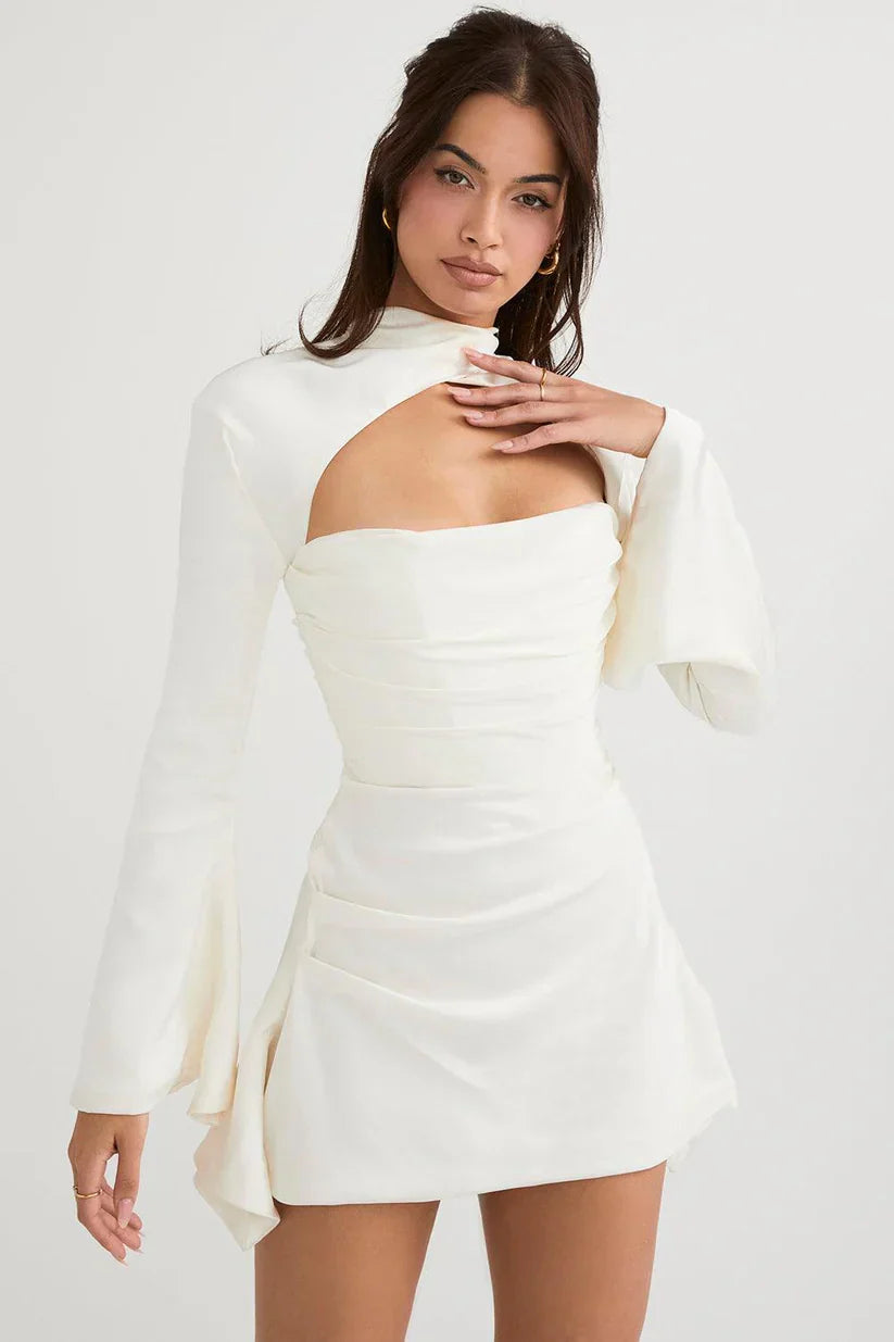 Paulette | Rochie De Cocktail Cu Decupaj Și Mâneci Lungi