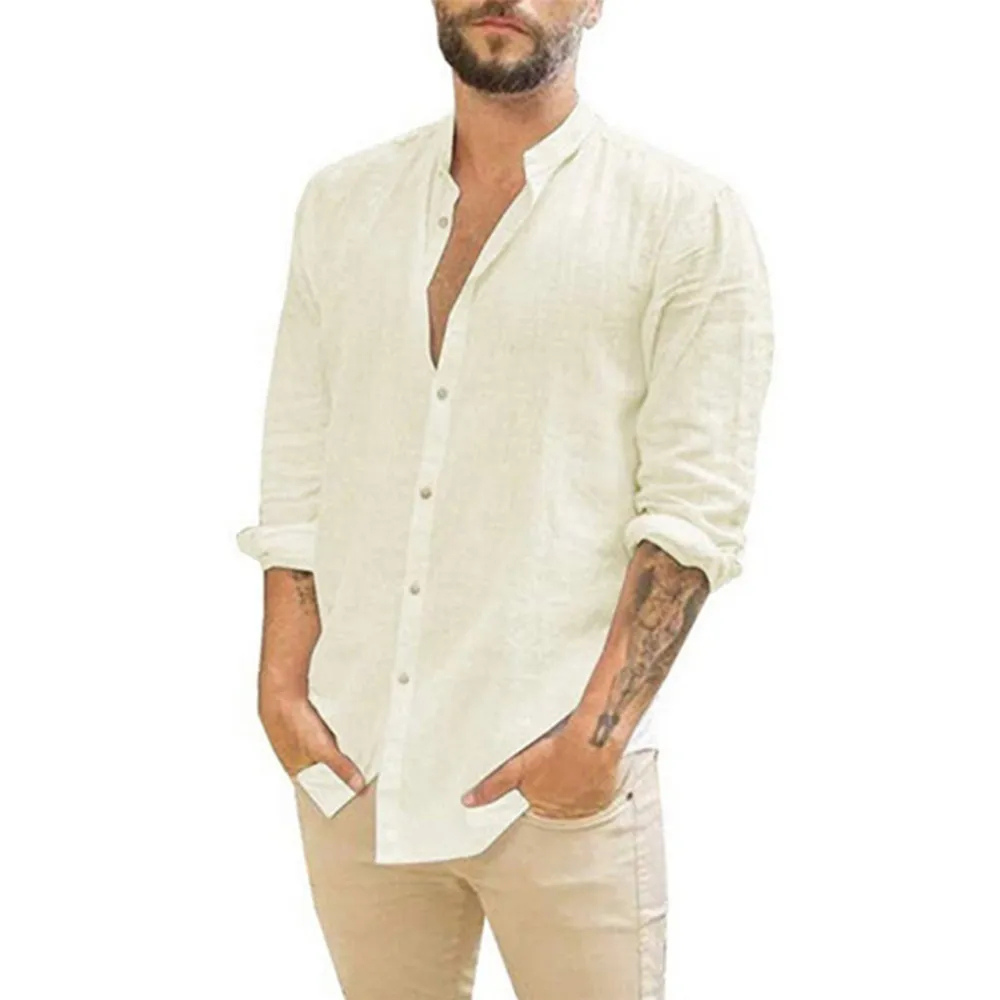 Salim | Men's Long Sleeve Shirt with Mao Collar
