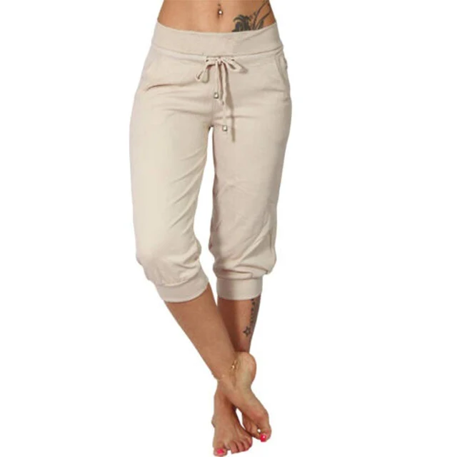 Delphine | Cropped Pants with Drawstring and Elastic Waist