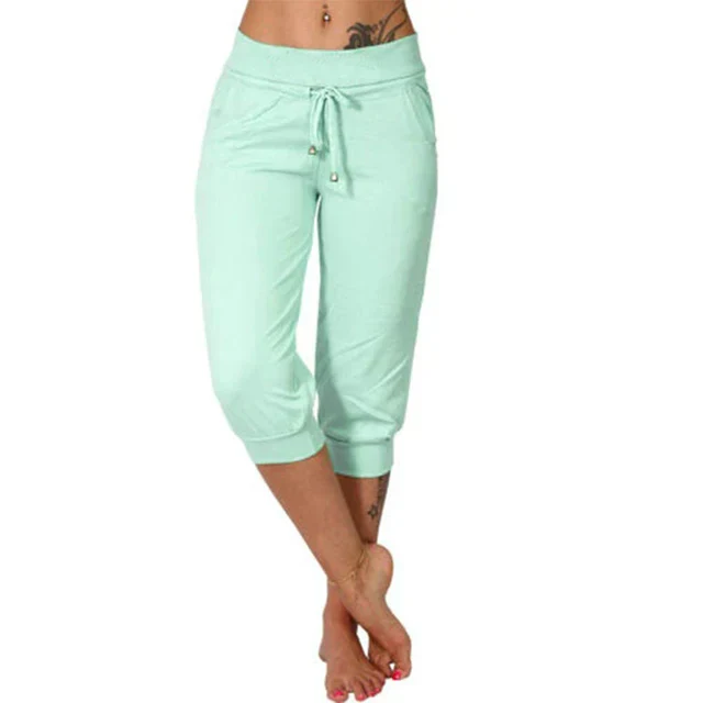 Delphine | Cropped Pants with Drawstring and Elastic Waist