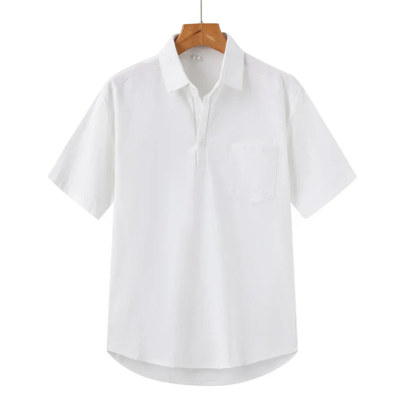 Joris | Tricou cu mâneci scurte, guler deschis și jumătate de nasturi