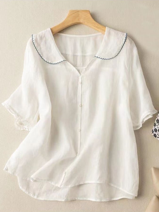 Perla | Chemise Courte Élégante – Style Rétro Et Détails Délicats