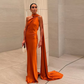 Jade | Long Draped Evening Dress 