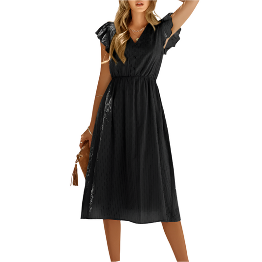 Catherine | Summer Dress with a Deep Neckline V 