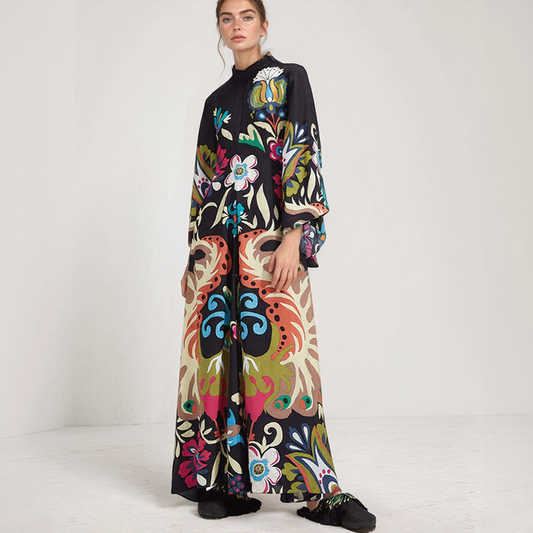 Djamila | Maxi Kaftan Bohémský – Uvolněná a Plynulá Elegance 