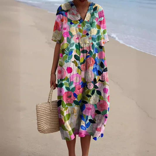 Sylvaine | Robe Longue Fleurie – Style Et Légèreté Estivale