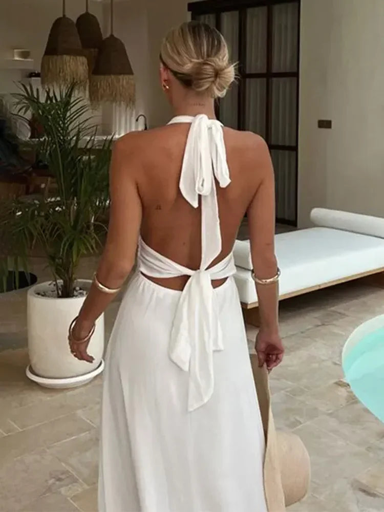 Sandra | Robe Longue Fendue à Décolleté Plongeant