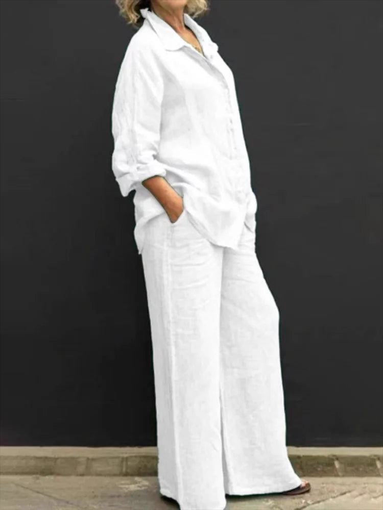 Gwendoline | Women's Buttoned Set – Oversized and Trendy Cut 