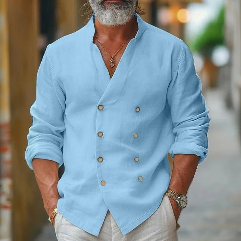 Gédéon | Camisa Hombre de Botones Cruzados – Estilo Tendencia y Elegante 