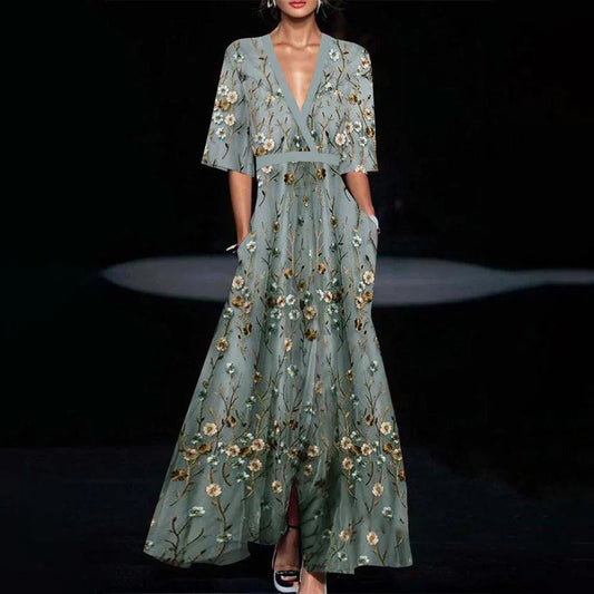 Dolorès | Robe Longue Fluide Et Chic À Manches Courtes