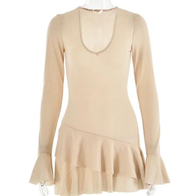 Candice | Mini vestido brillante de mangas acampanadas 