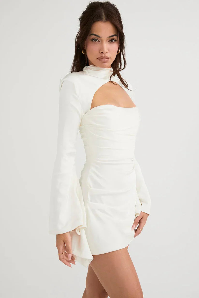 Paulette | Rochie De Cocktail Cu Decupaj Și Mâneci Lungi 