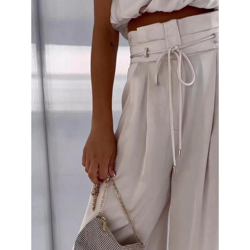 Marine | Chic Set – Asymmetrical Top and Flowing Pants 