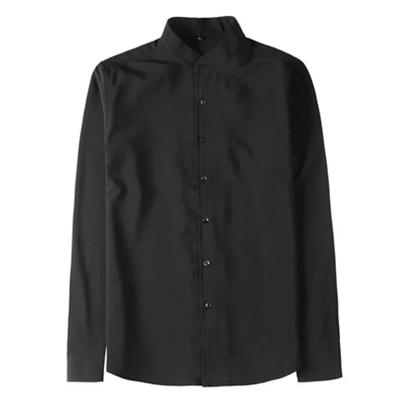 Nathan | Fitted Men's Shirt with Officer Collar 