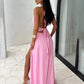 Sandra | Robe Longue Fendue à Décolleté Plongeant