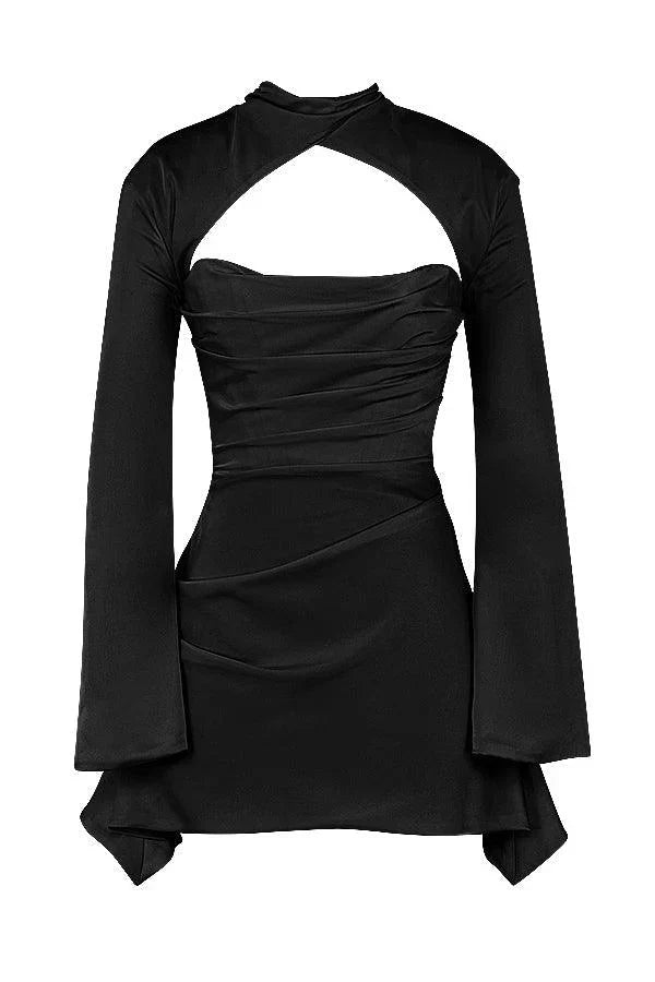 Paulette | Rochie De Cocktail Cu Decupaj Și Mâneci Lungi 