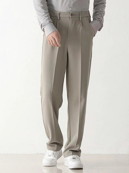 Georges | Pantalon De Costume Décontracté – Drapé Léger Et Finition Classique