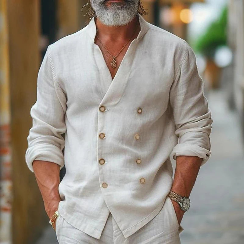 Gédéon | Camisa Hombre de Botones Cruzados – Estilo Tendencia y Elegante 