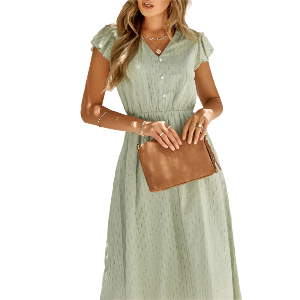 Catherine | Summer Dress with a Deep Neckline V 