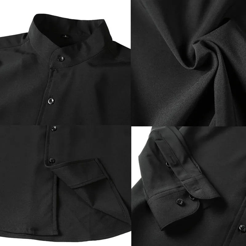 Nathan | Fitted Men's Shirt with Officer Collar 