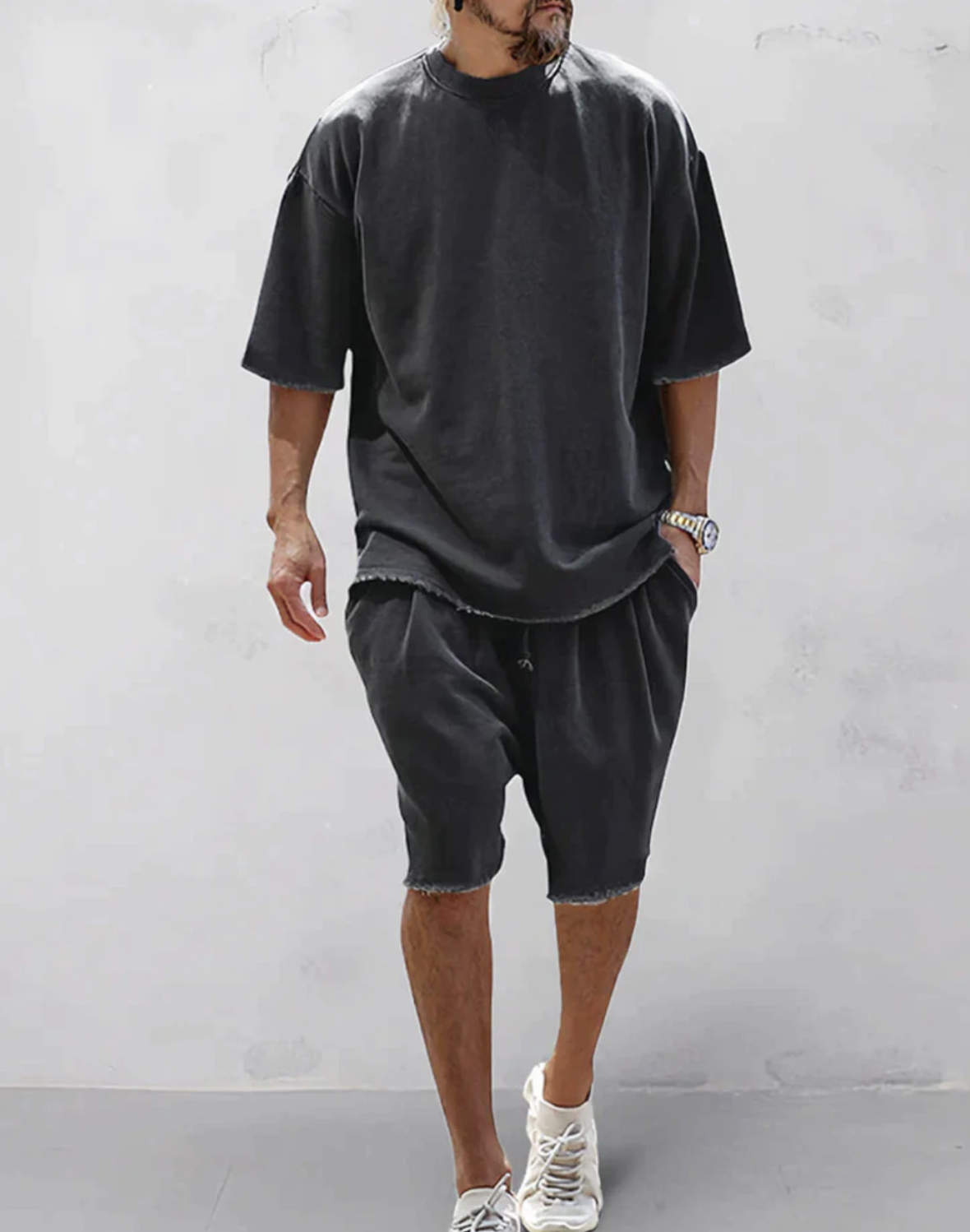 Adrien|Súprava oversized tričko a šortky pre pohodlný a štýlový vzhľad 