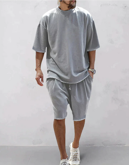 Adrien|Súprava oversized tričko a šortky pre pohodlný a štýlový vzhľad 