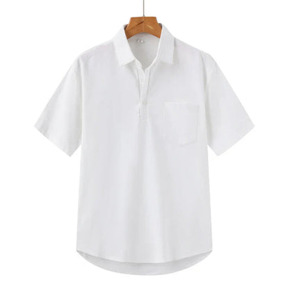 Joris | Tricou cu mâneci scurte, guler deschis și jumătate de nasturi 